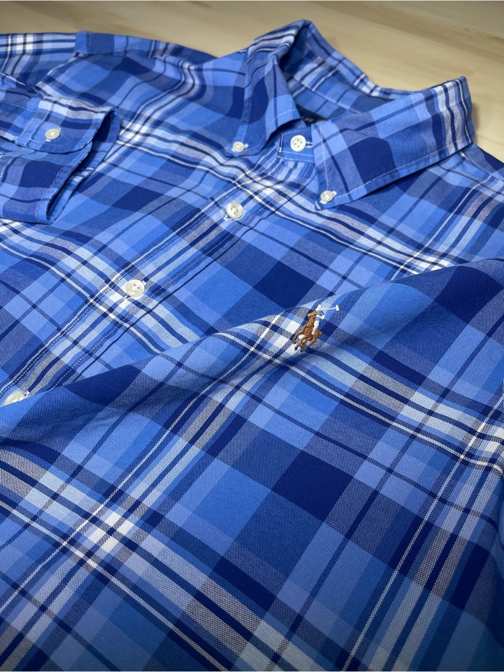 Polo Ralph Lauren Shirt Men Sz XXL Long sleeve button OCBD Blue Big Oxford Pony